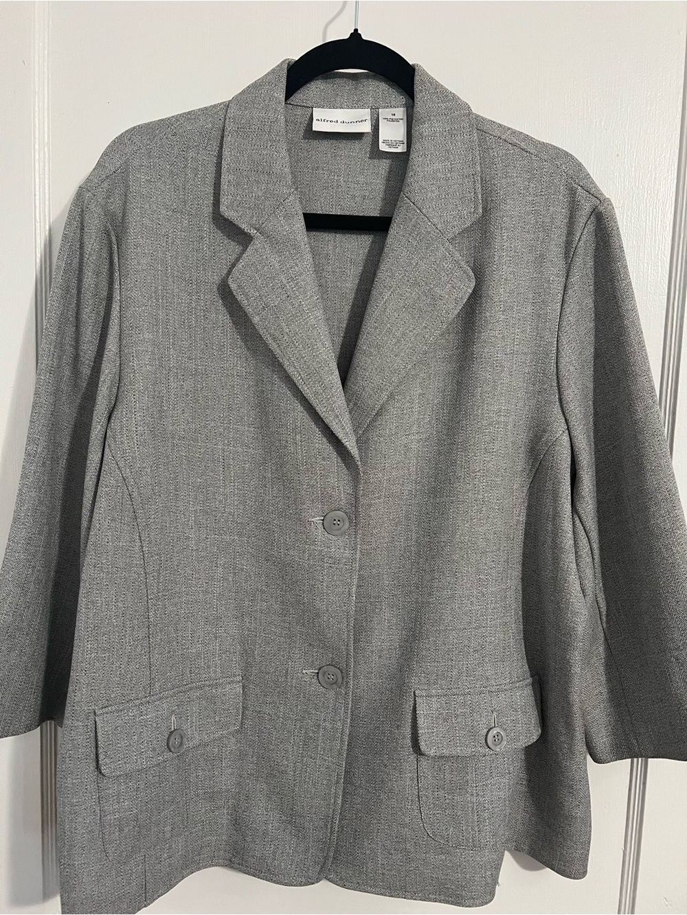 Alfred Dunner Light Gray Women's Blazer Jacket